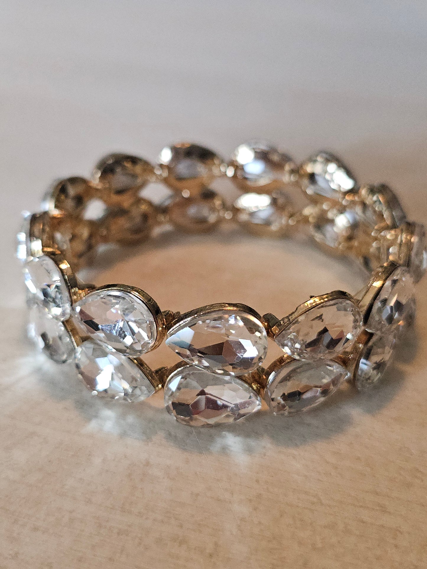 Crystal Teardrop Statement Bracelet