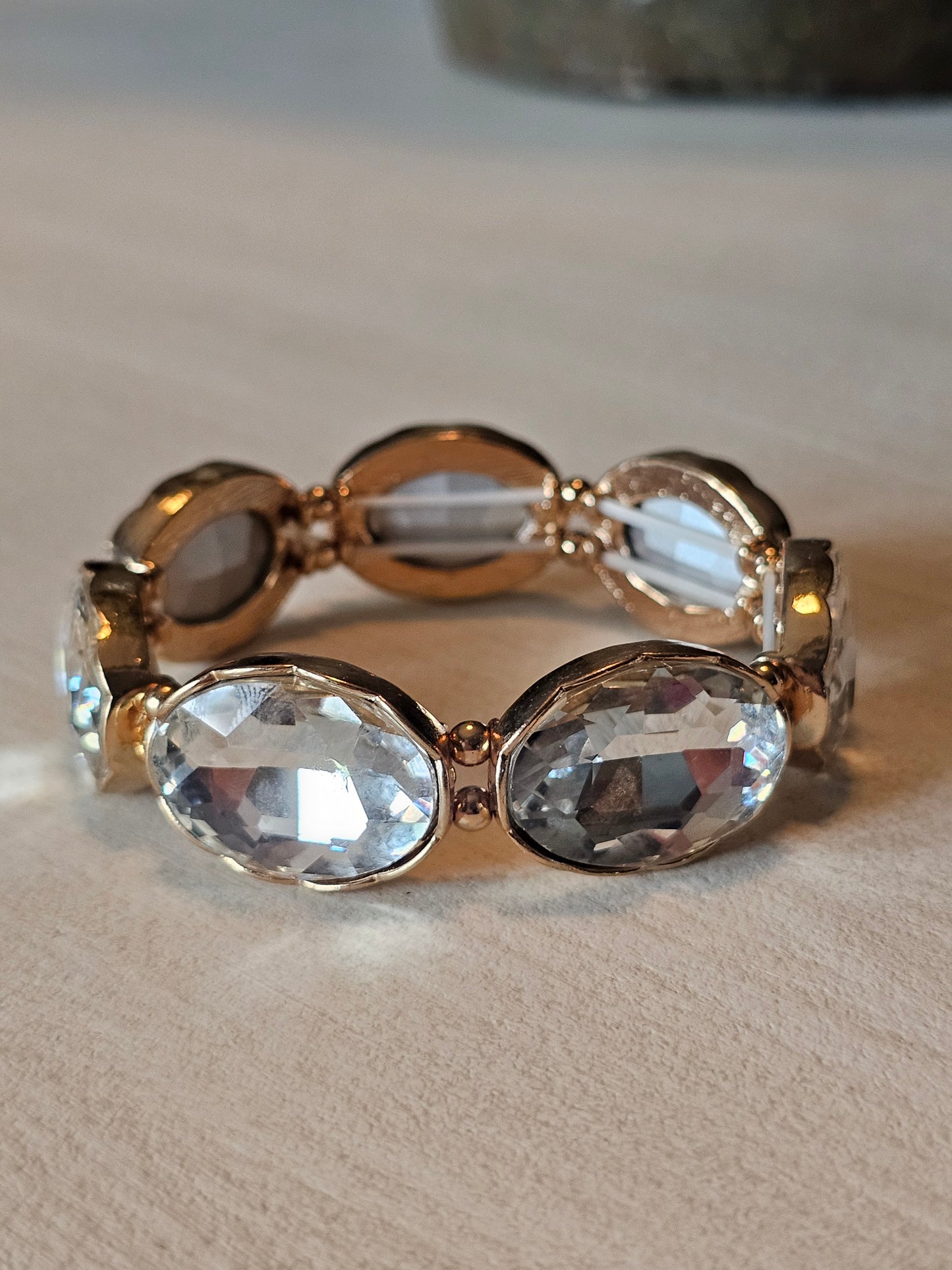 Oval Crystal Stretch Bracelet