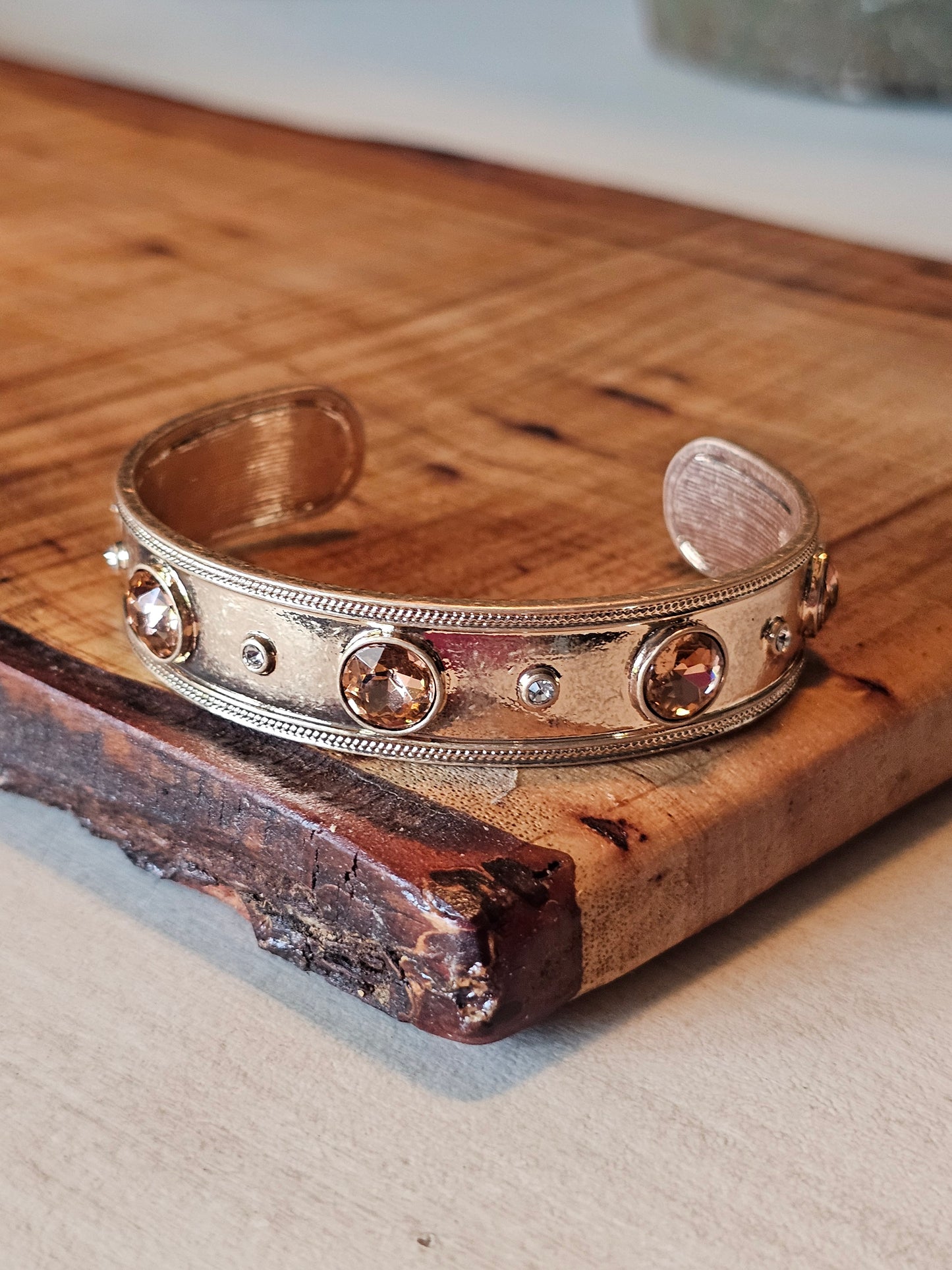 Golden Crystal Cuff Bracelet