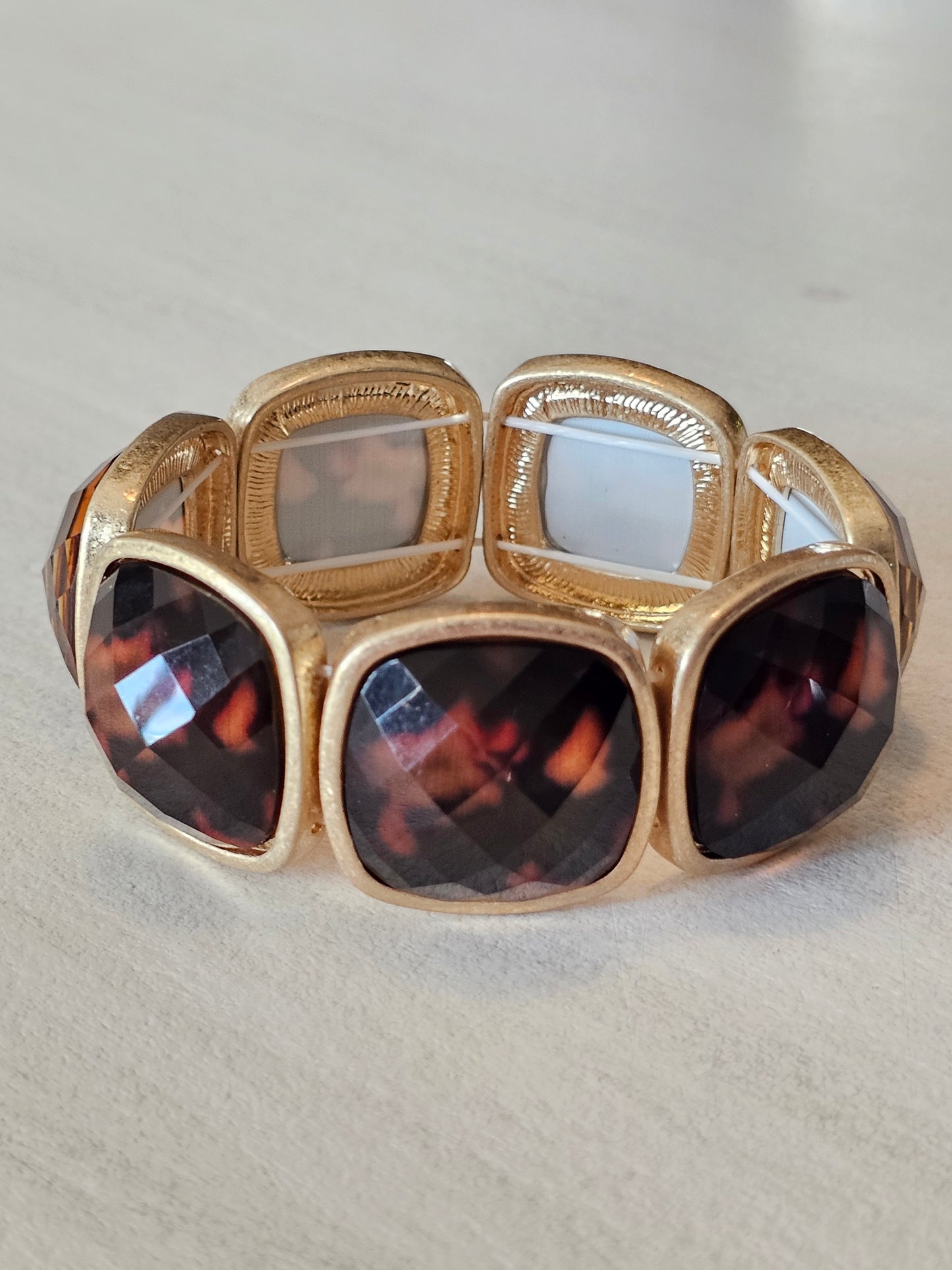 Monaco Tortoise Gem Stretch Bracelet