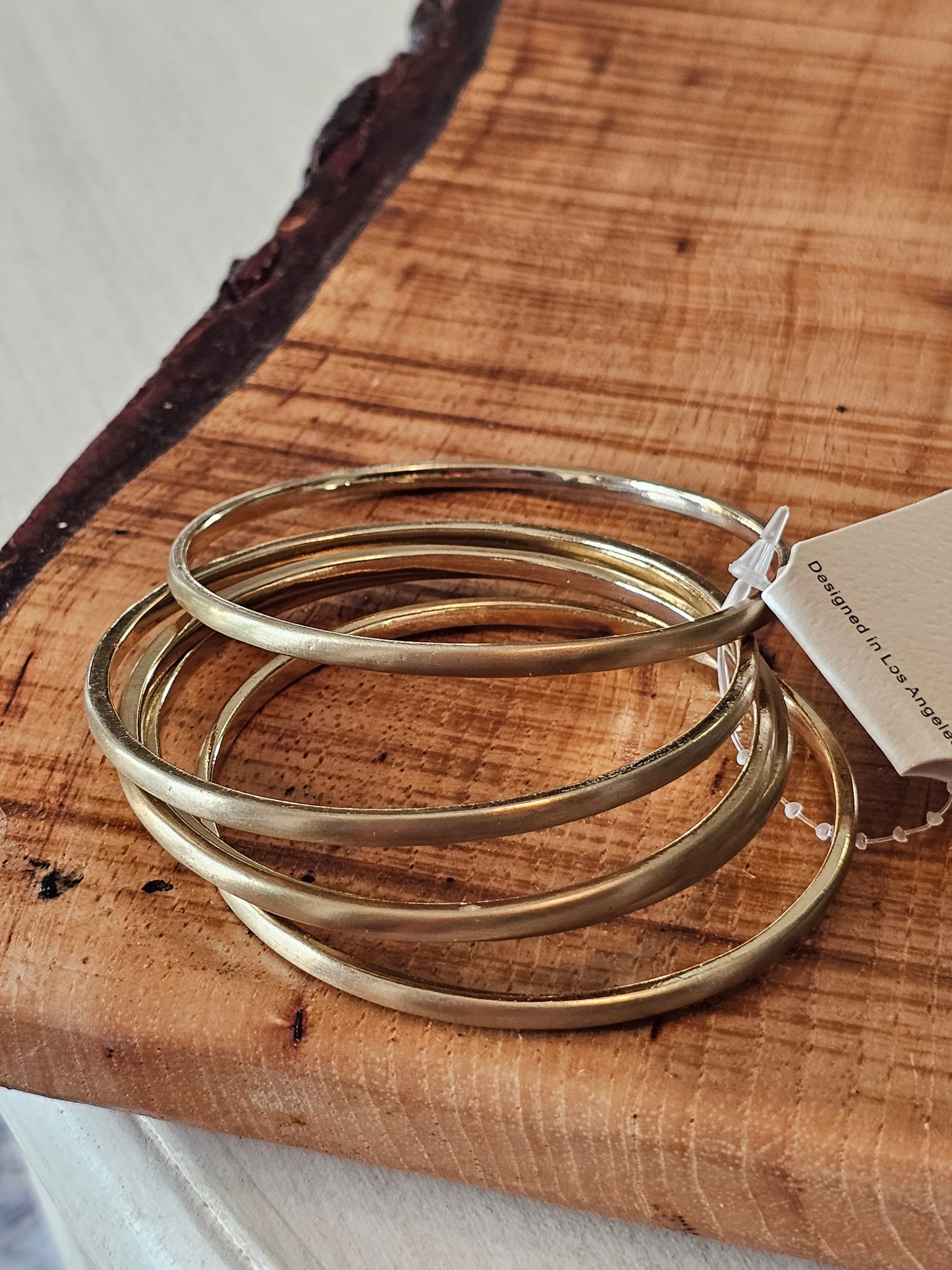 Set of 5 Thin Gold Bangles