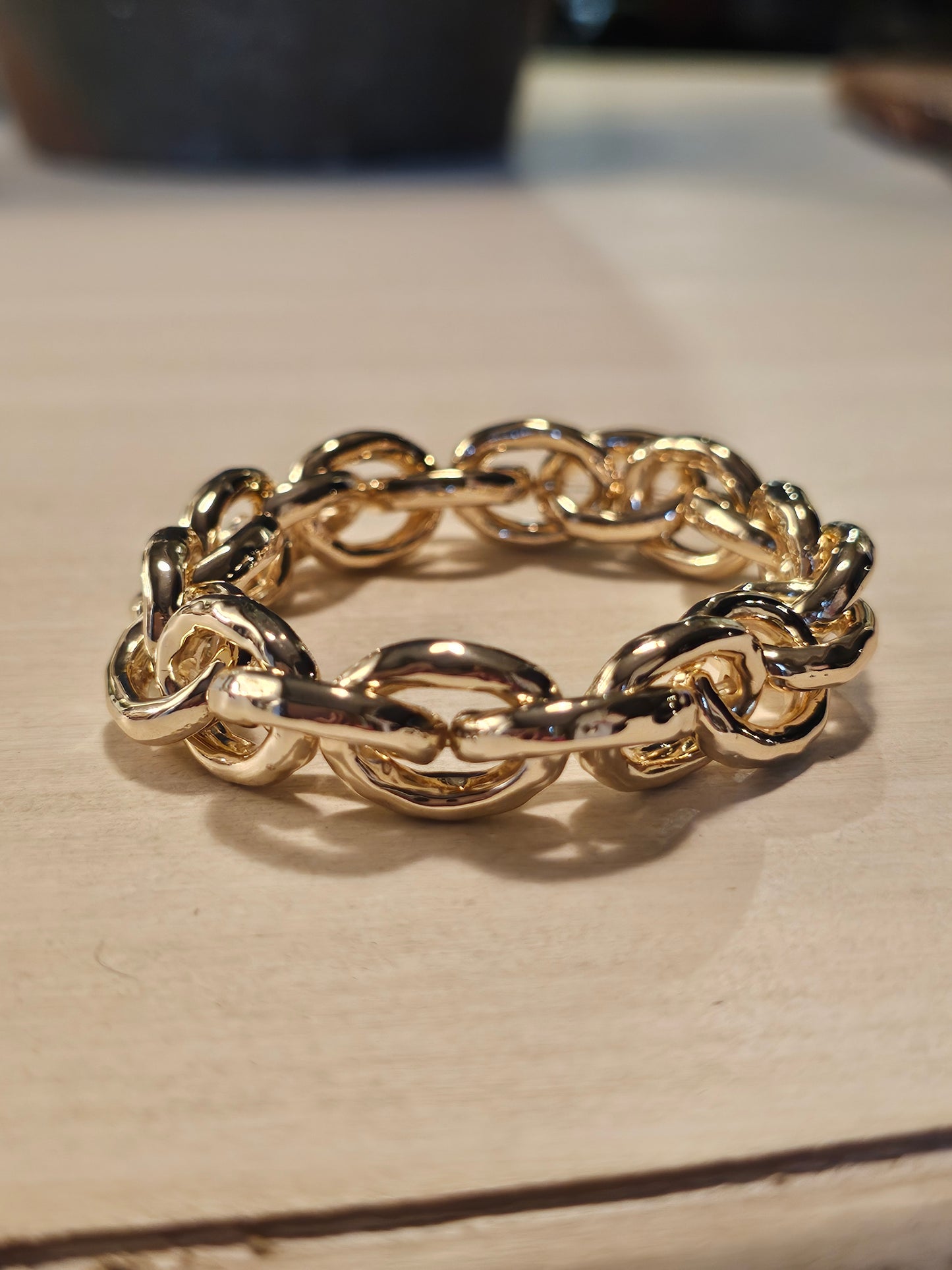 Gold Link Stretch Bracelet