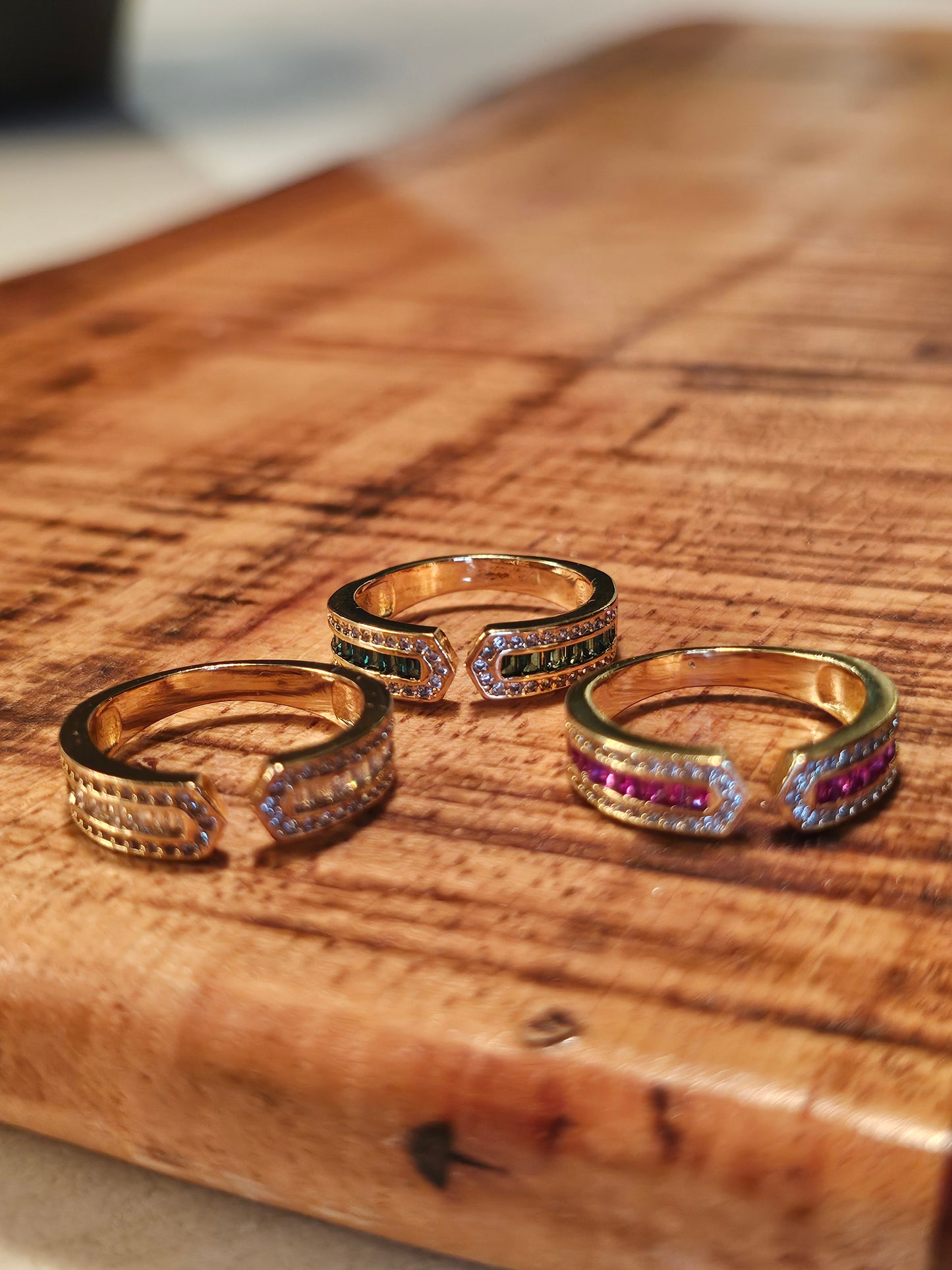 Gemstone Accent Open Gold Ring