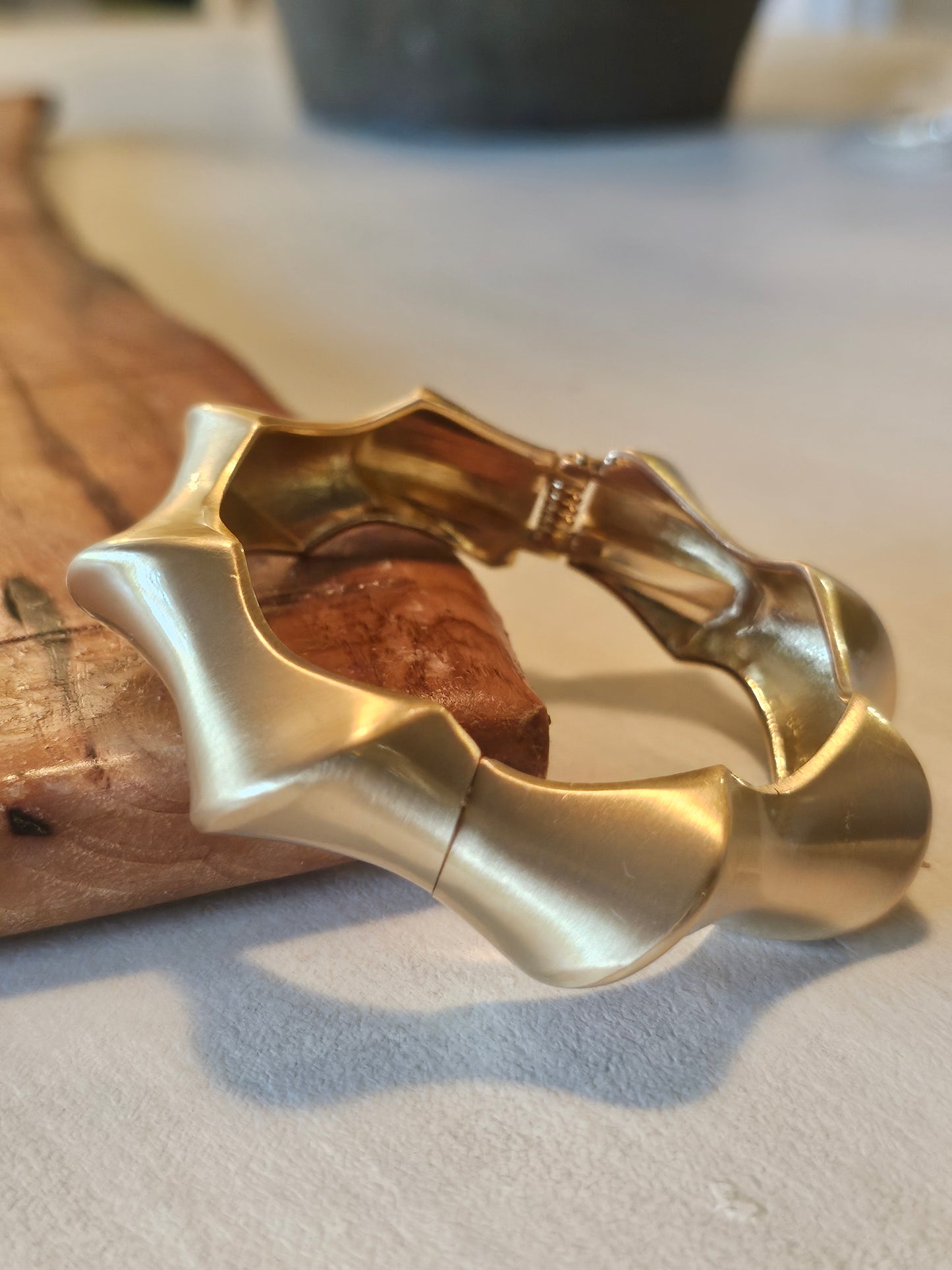 Brushed Metal Hinged Bangle