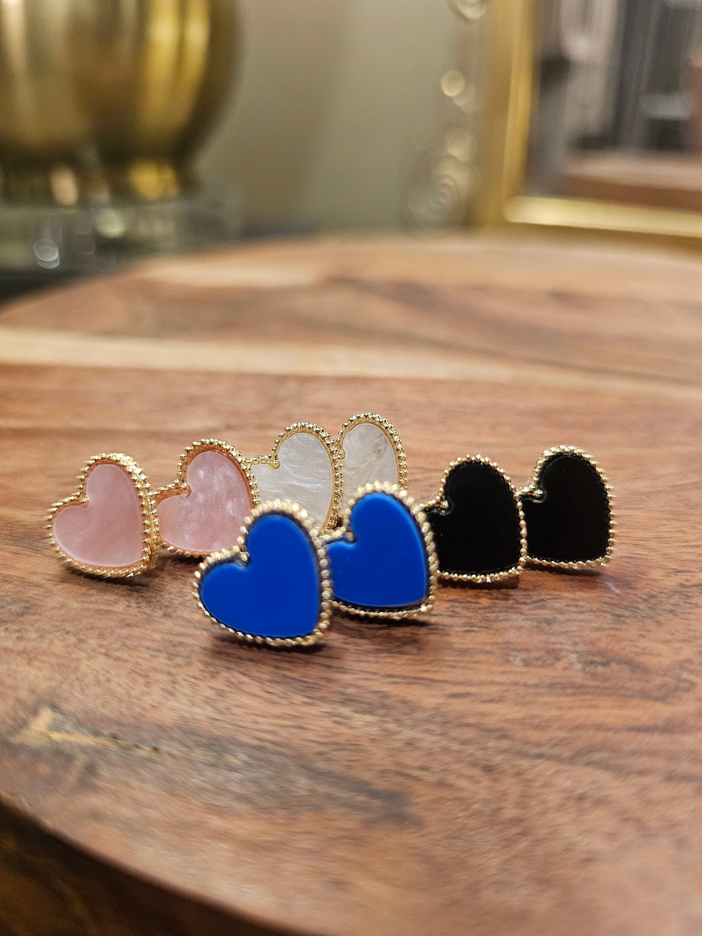 Enamel Heart Stud Earring