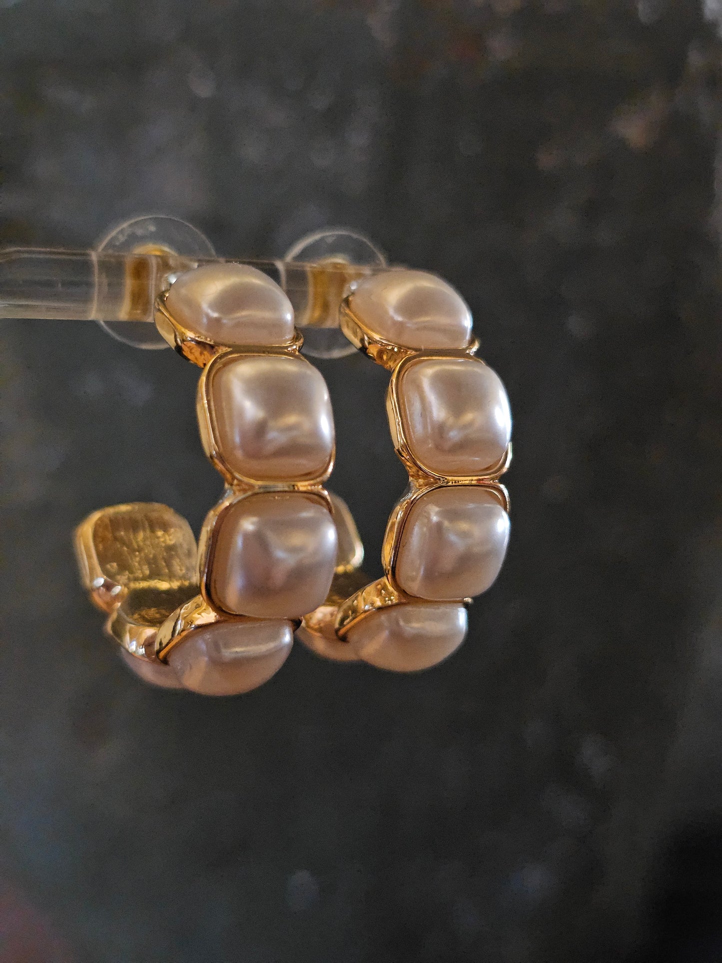 Pearl & Gold Hoop Earrings