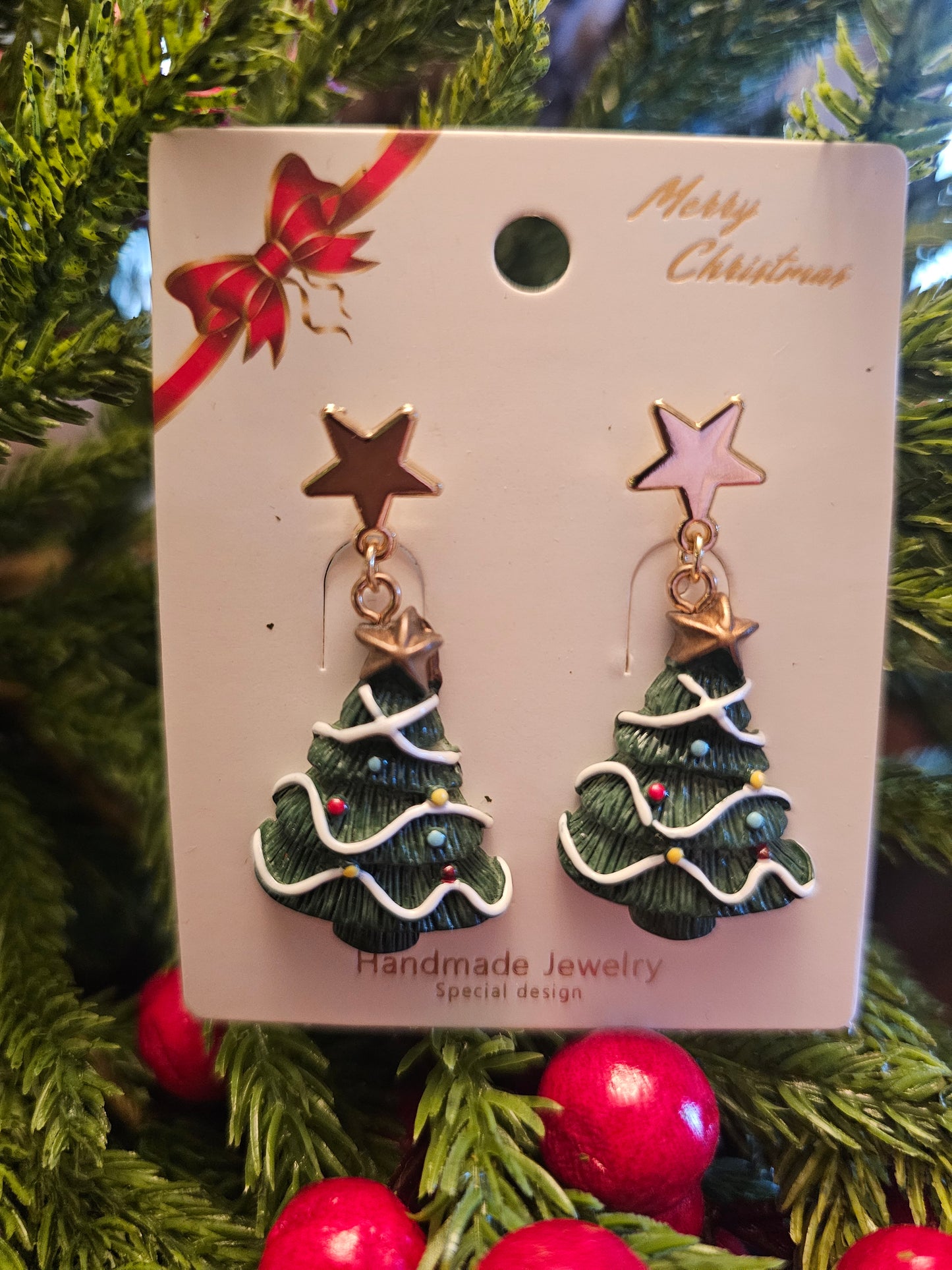 Star Christmas Tree Earrings