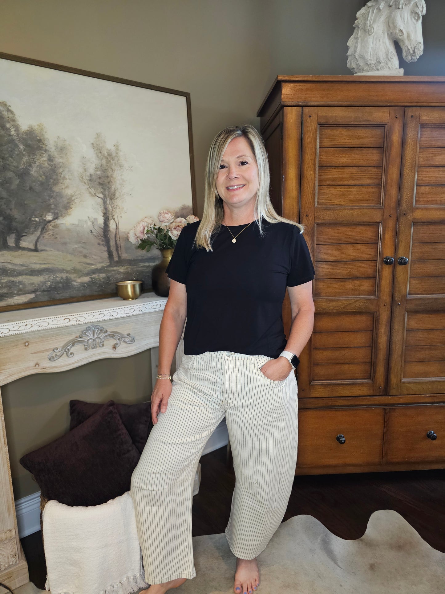 Pin Striped Barrel Pants