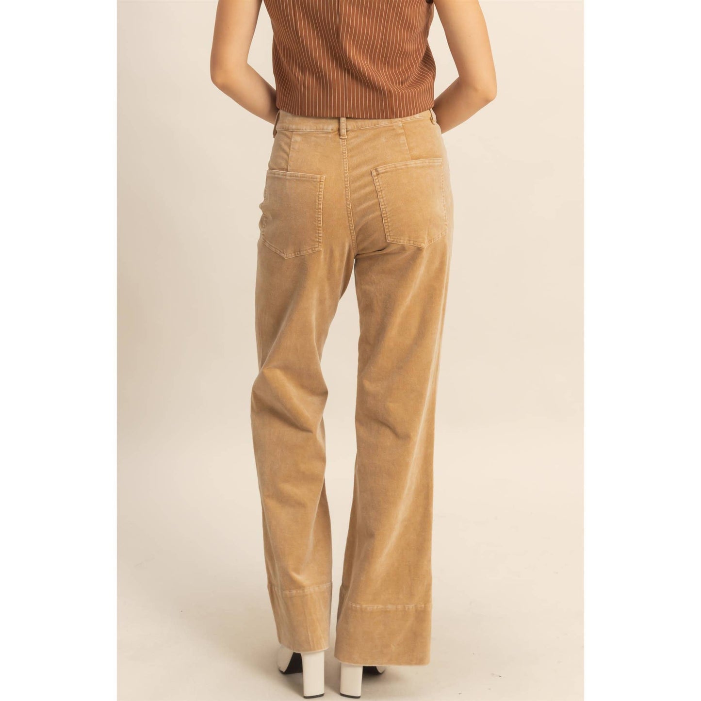 Mineral Washed Casual Flare Pants