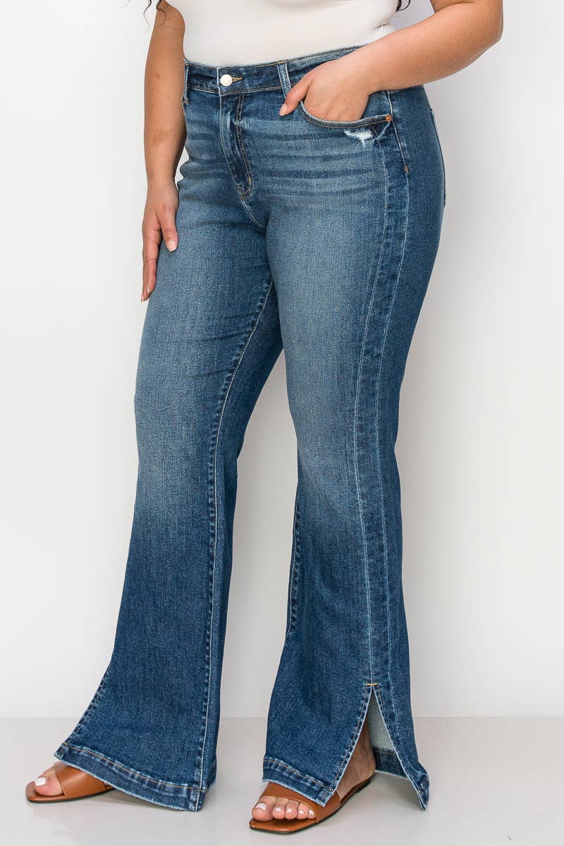 ARTEMIS Plus Size Low Rise Western Bootcut Jeans in Stretch Denim