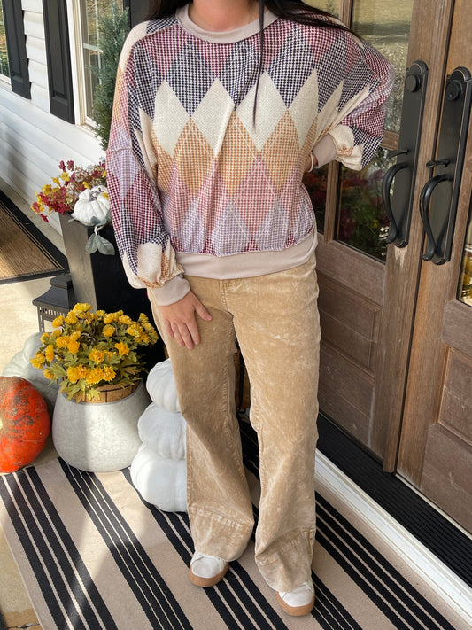 Mineral Washed Casual Flare Pants