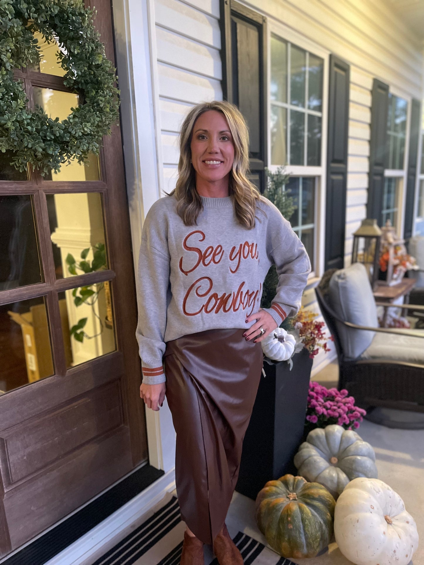 Brown Pleather Skirt