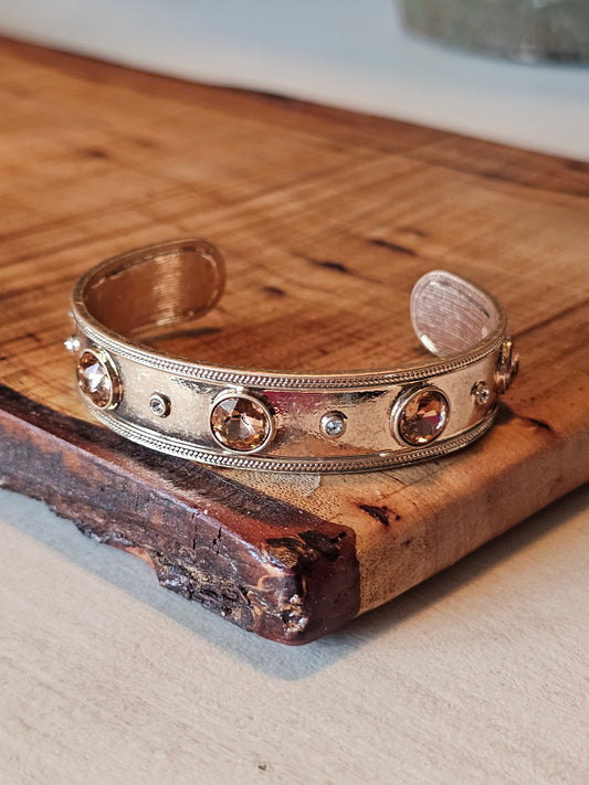 Golden Crystal Cuff Bracelet