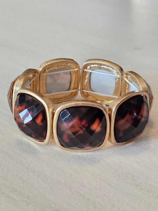 Monaco Tortoise Gem Stretch Bracelet