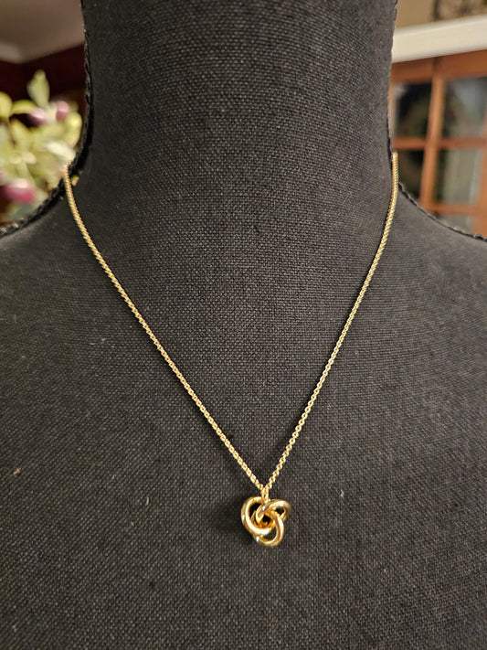Interlocking Gold Knot Necklace