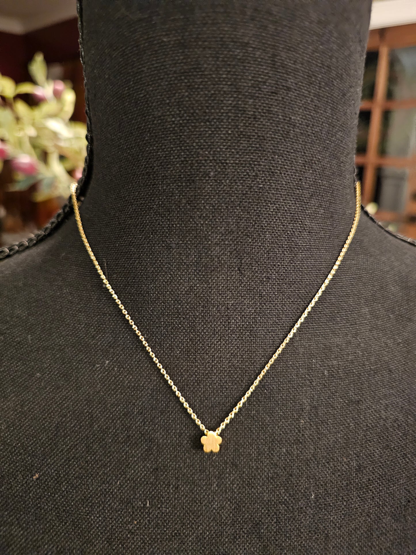 Petite Gold Clover Necklace
