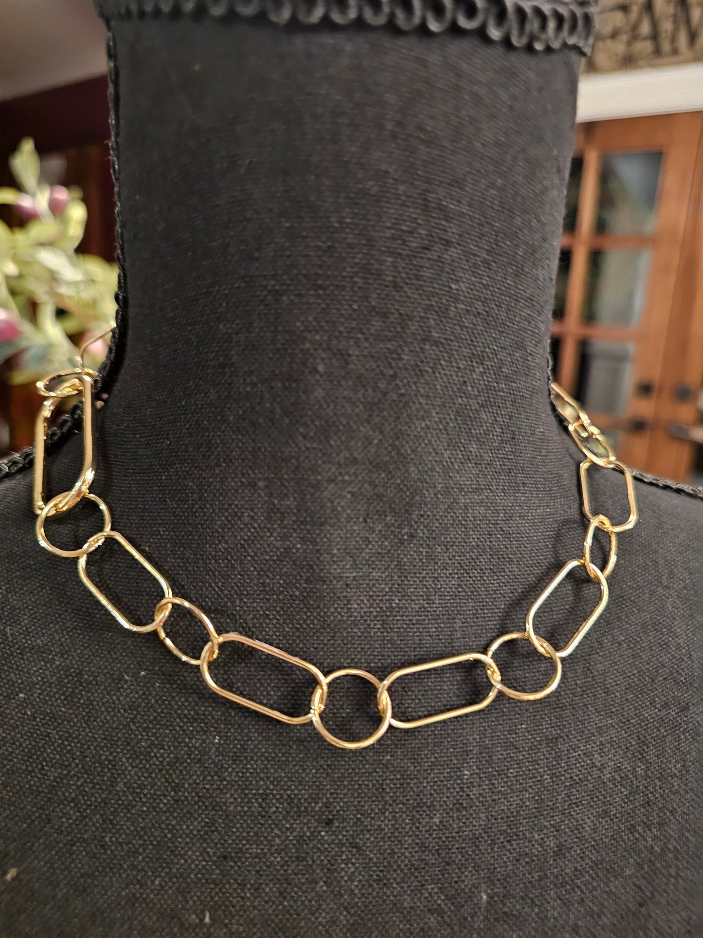 Gold Open Link Chain Necklace