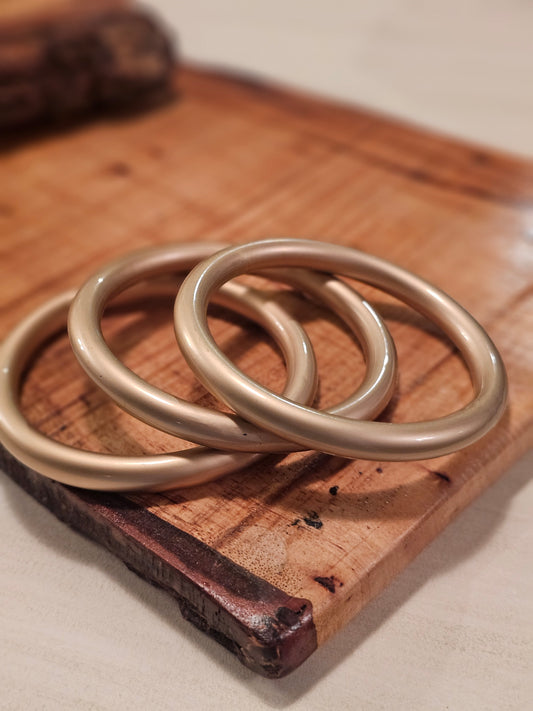 Set of 3 Brushed Gold Bangles
