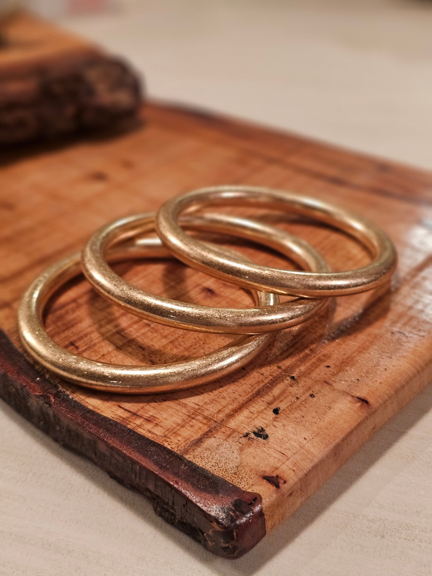 Set of 3 Gold Bangle Bracelets