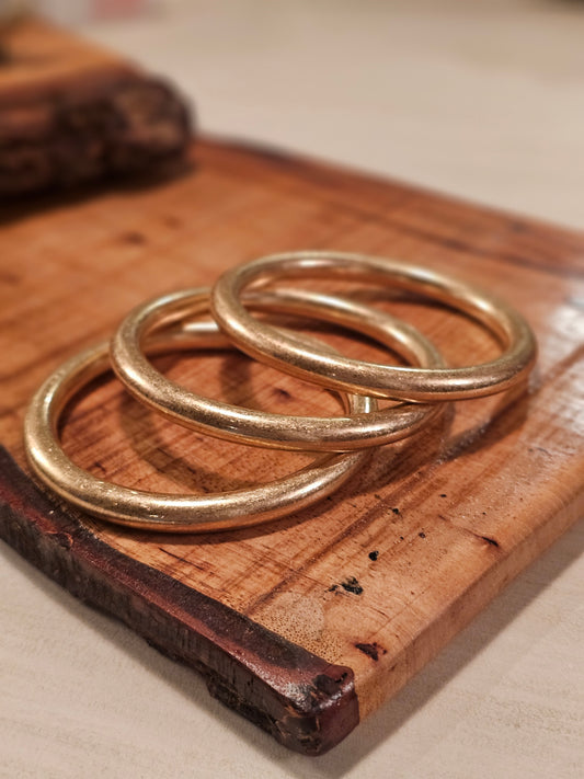 Set of 3 Gold Bangle Bracelets