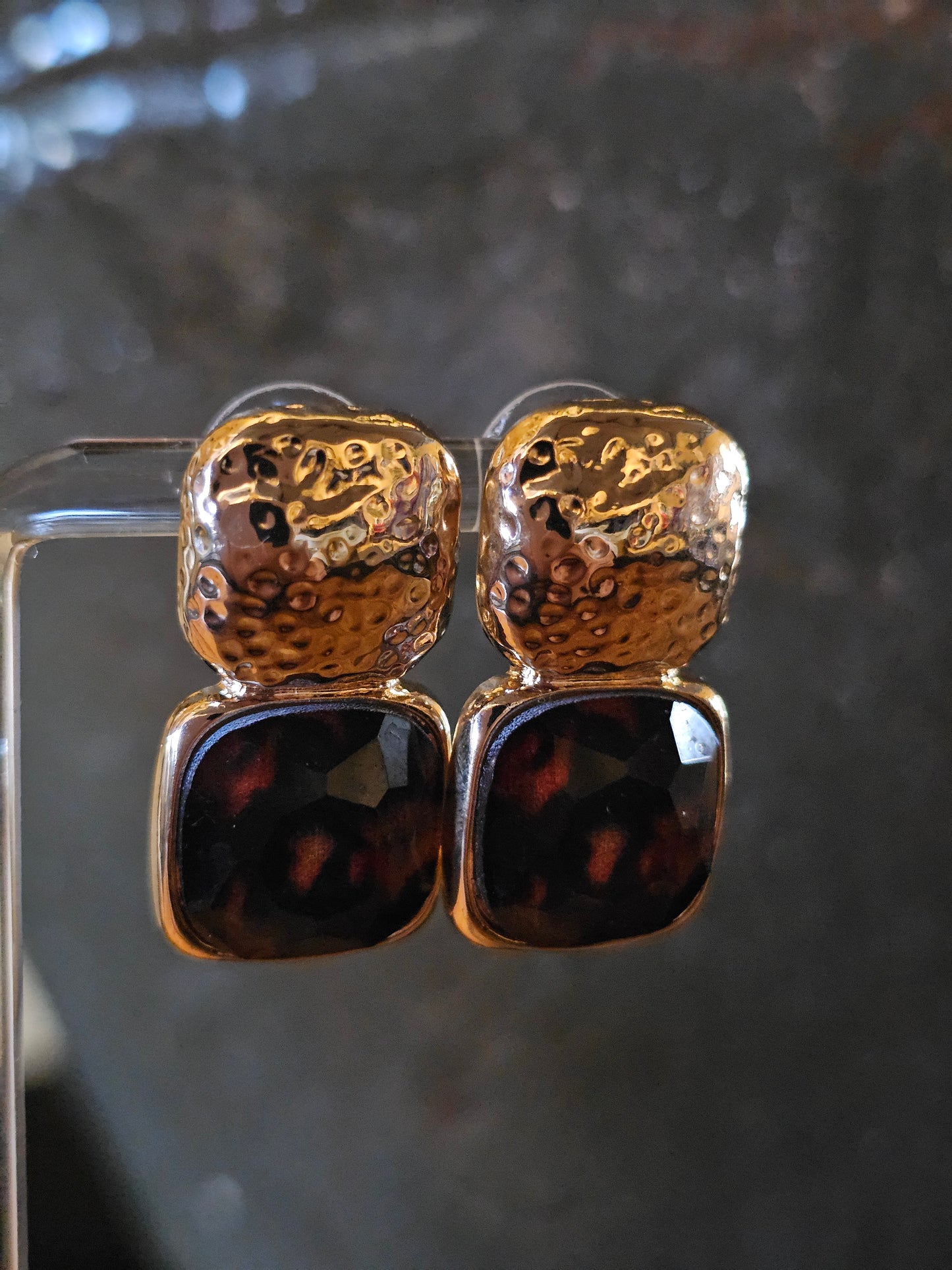 Tortoise Drop Earrings