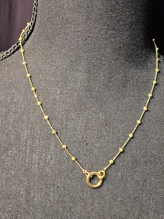 Dainty Beaded Necklace with Gold Hoop Detail
