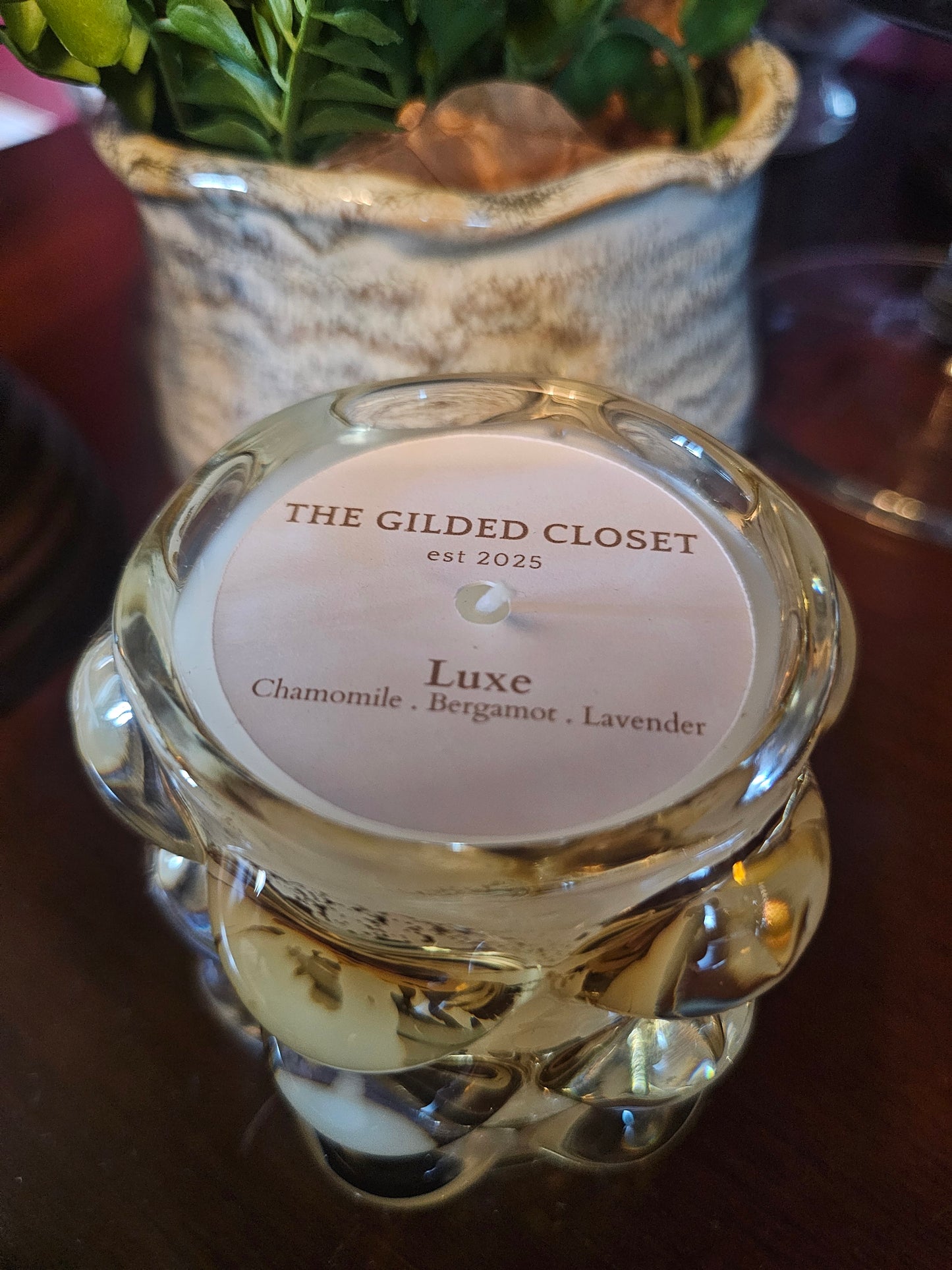 Luxe Candle in Amber Bubble Glass