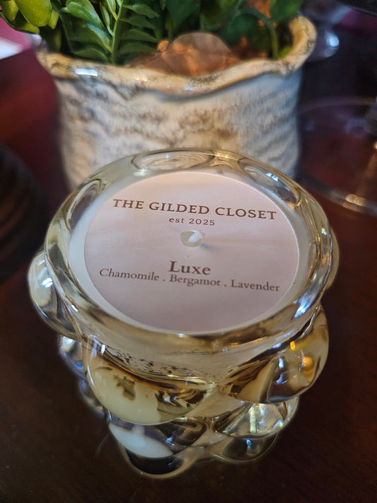 Luxe Candle in Amber Bubble Glass