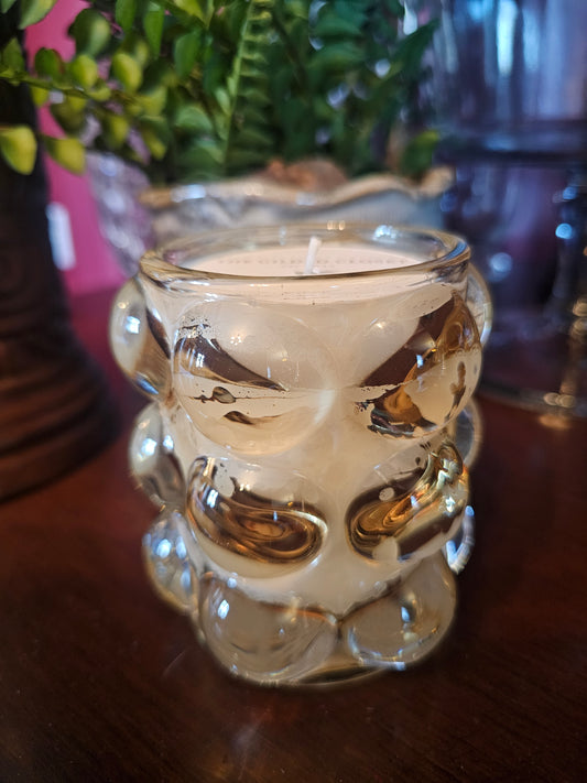 Luxe Candle in Amber Bubble Glass