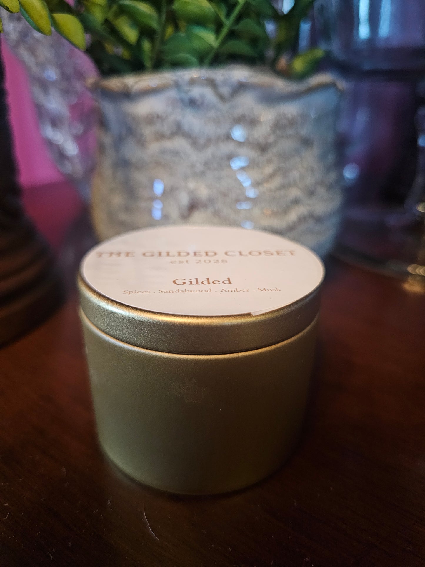 Gilded Signature Candle Gold Tin