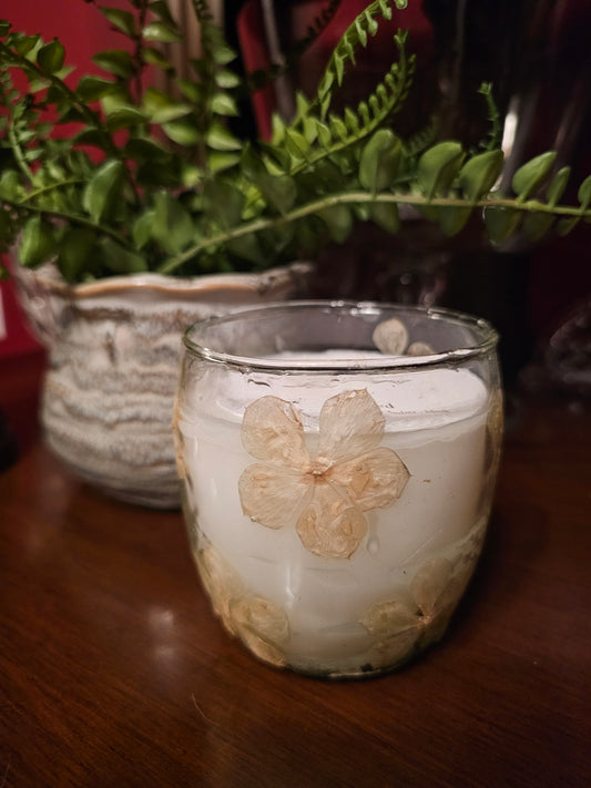 Gilded Signature Candle Pressed Flower in Glass