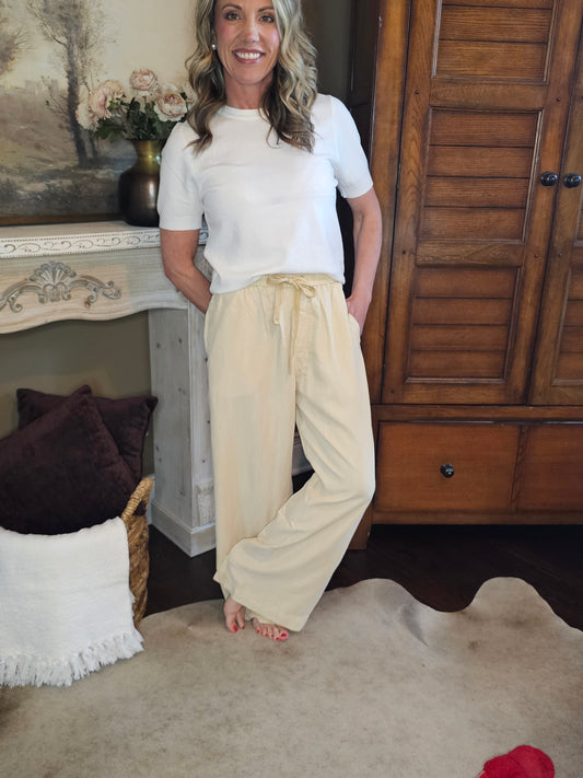 Tencel Wide Leg Pant w/ Pockets