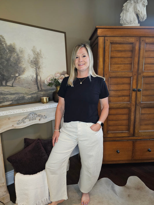 Pin Striped Barrel Pants