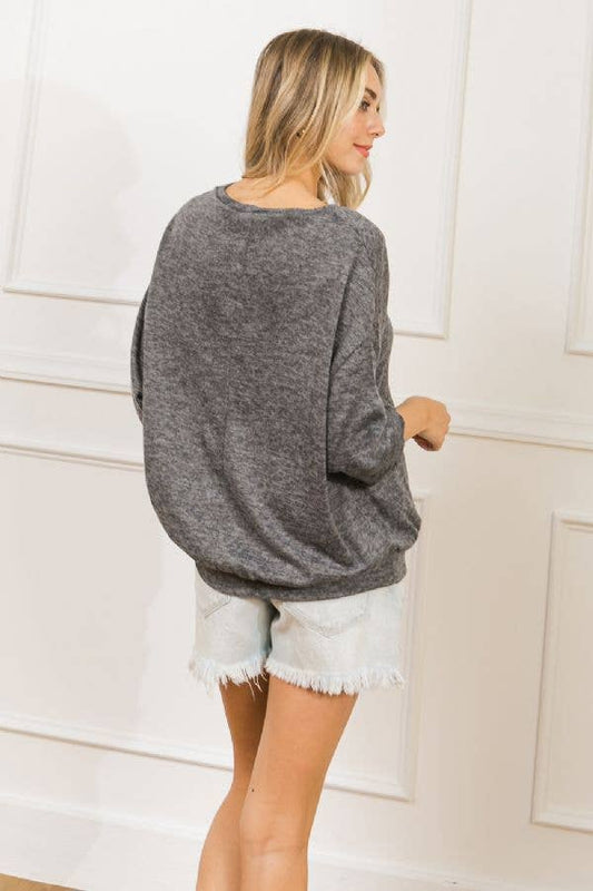 Gray Knit Top