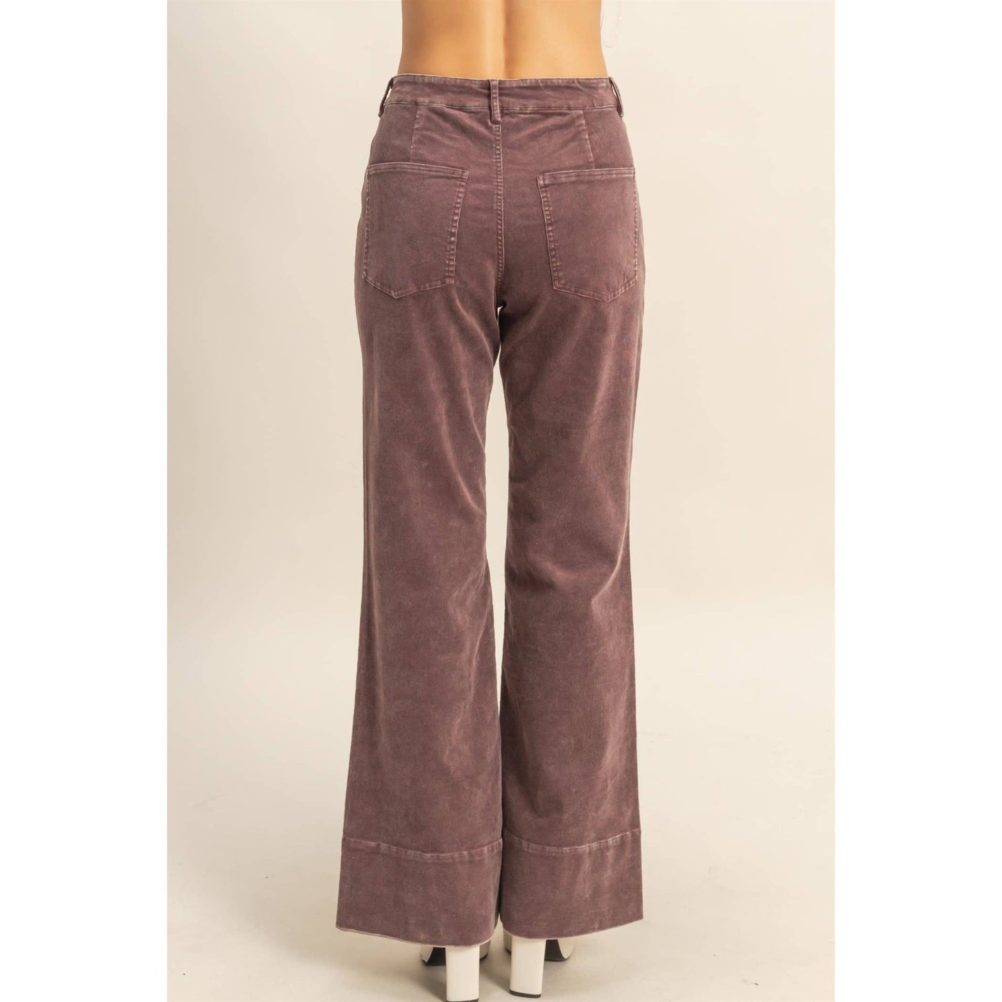 Mineral Washed Casual Flare Pants