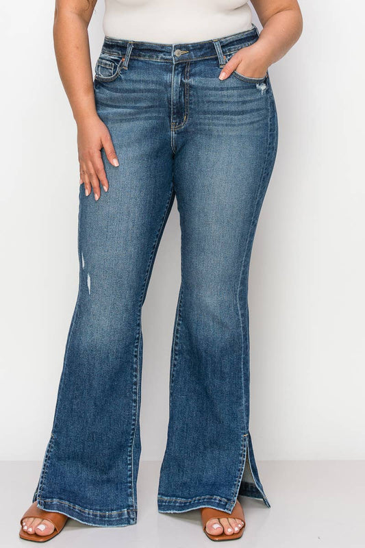 ARTEMIS Plus Size Low Rise Western Bootcut Jeans in Stretch Denim