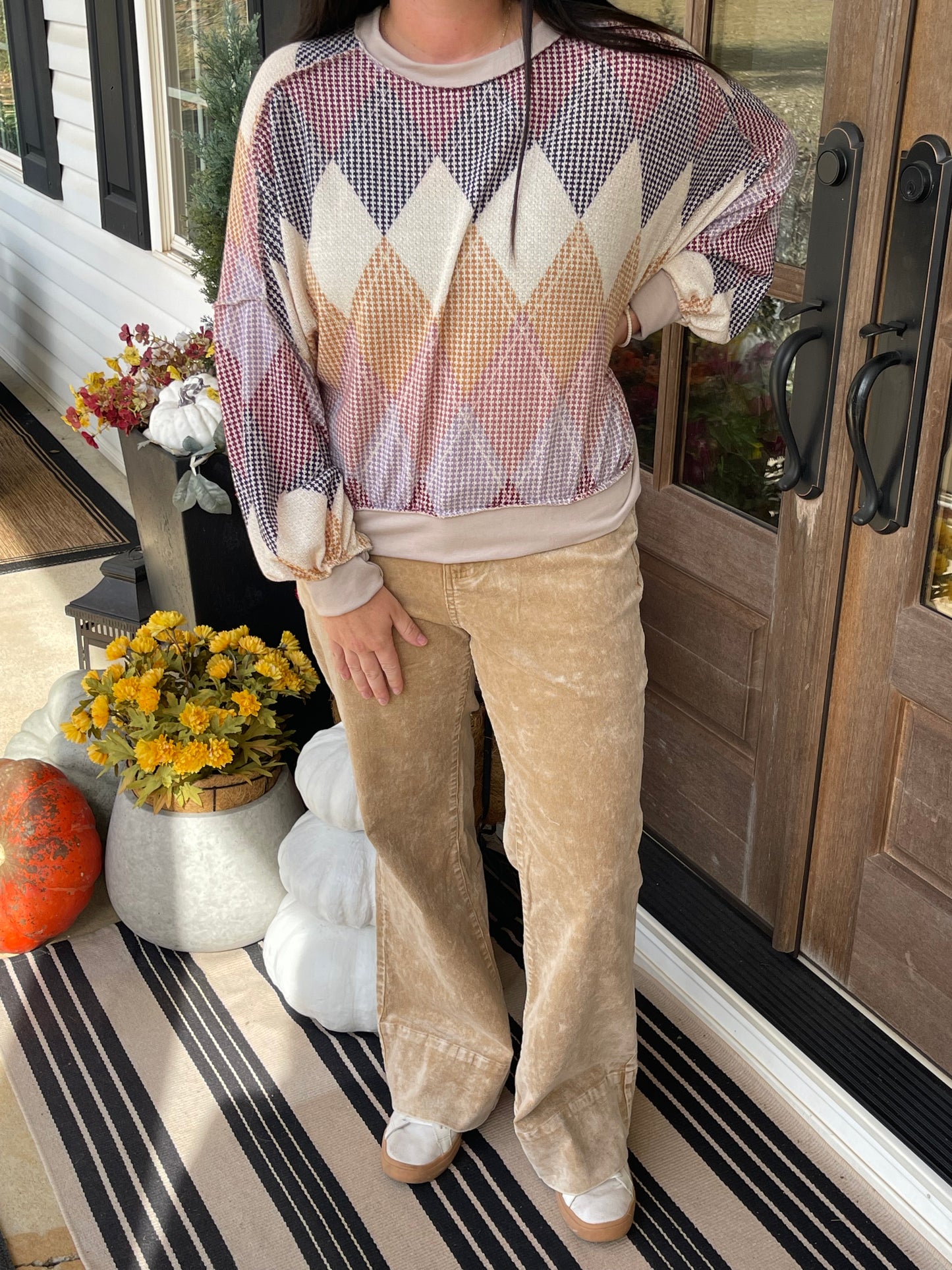 Mineral Washed Casual Flare Pants