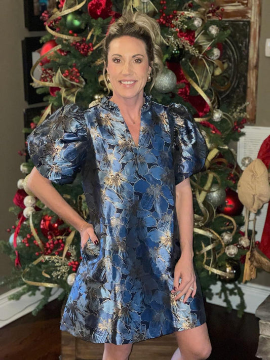 Midnight Bloom Holiday Dress
