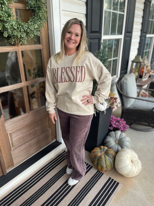 Mineral Washed Casual Flare Pants